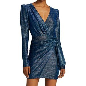 PatBO Metallic blue Mini Dress - size 8